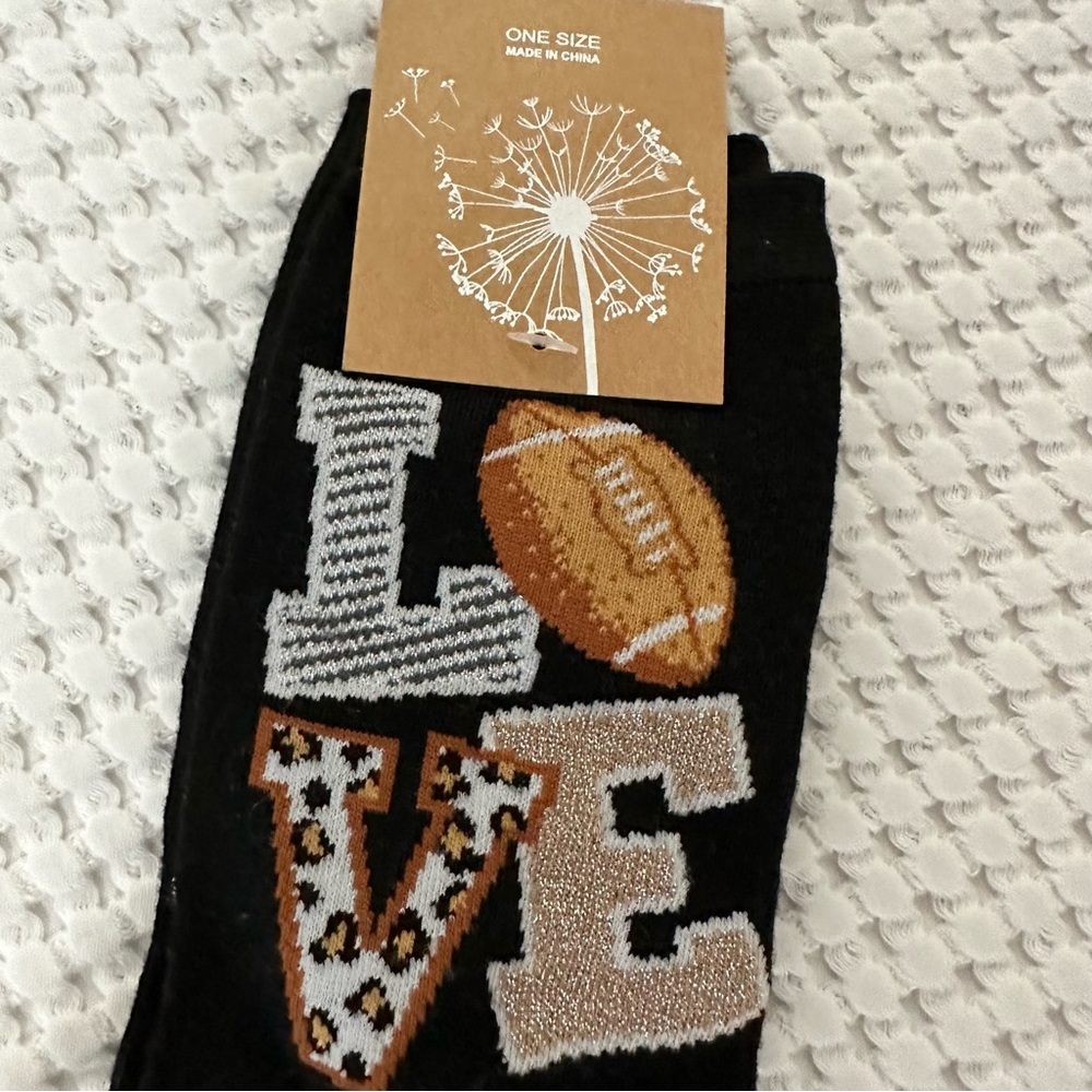 Football “LOVE” Sock with gold details